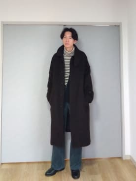 「新星WEARISTAにエントリー」｜「アイテム（ステンカラーコート）」を使った、 yujiさん（メンズ・176cm）の冬コーディネート