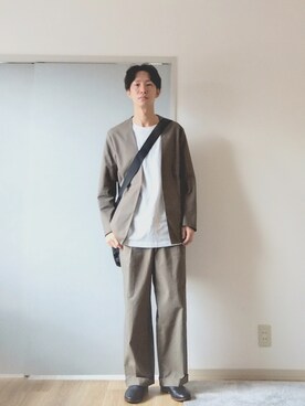 「ADAM ET ROPE'（アダムエロペ）のアイテム（ノーカラージャケット）」を使った、 yujiさん（メンズ・176cm）の秋コーディネート