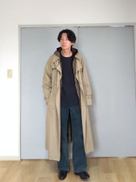 「古着」｜「アイテム（トレンチコート）」を使った、 yujiさん（メンズ・176cm）の冬コーディネート
