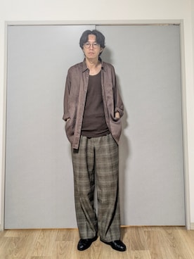 「URBAN RESEARCH（アーバンリサーチ）のLinenOverShirts（シャツ/ブラウス、ブラウン系）」を使った、 yujiさん（メンズ・176cm）の春コーディネート