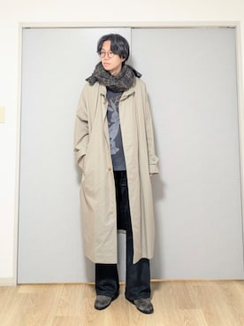 「アイテム（ステンカラーコート）」を使った、 yujiさん（メンズ・176cm）の秋コーディネート