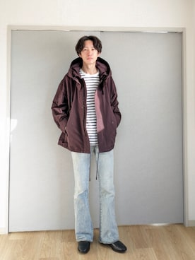 「アイテム（ミリタリージャケット、パープル系）」を使った、 yujiさん（メンズ・176cm）の春コーディネート