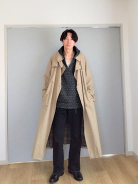 「古着」｜「アイテム（トレンチコート）」を使った、 yujiさん（メンズ・176cm）の冬コーディネート