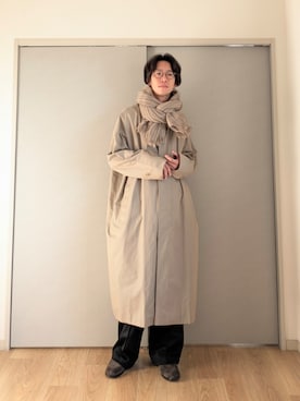 「アイテム（ステンカラーコート）」を使った、 yujiさん（メンズ・176cm）の秋コーディネート