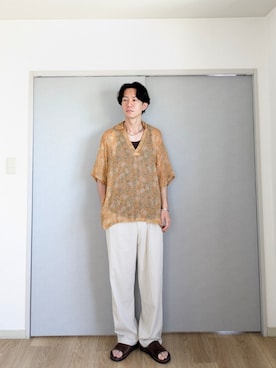 「アイテム（サンダル）」を使った、 yujiさん（メンズ・176cm）の夏コーディネート