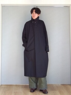 「ほめられ本命コーデ」｜「アイテム（ステンカラーコート）」を使った、 yujiさん（メンズ・176cm）の冬コーディネート
