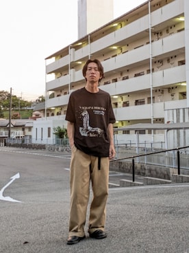 「アイテム（チノパンツ）」を使った、 yujiさん（メンズ・176cm）の夏コーディネート