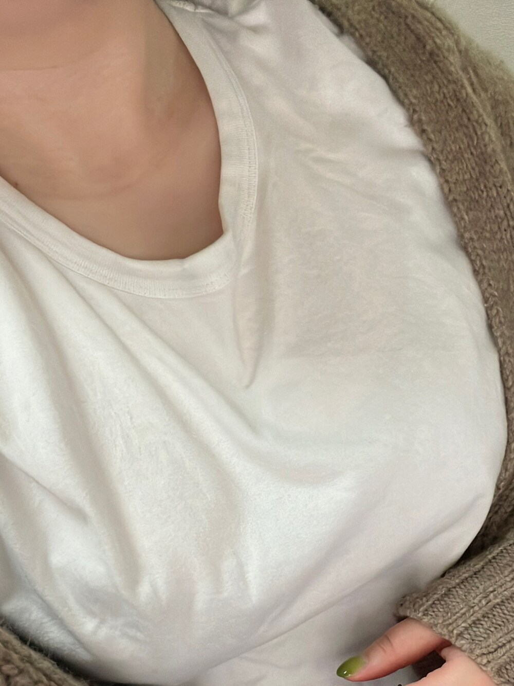 「ZOZOのクルーネックTシャツ［WOMEN］（Tシャツ/カットソー、ホワイト系）」を使った、🥺さん（レディース・163cm）の春コーディネートの1枚目の写真