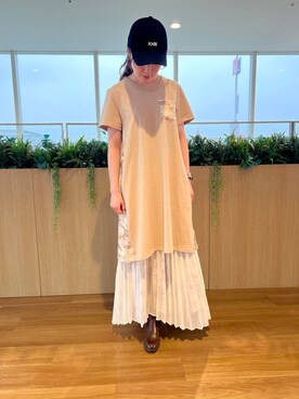「カモ柄」｜「アイテム（ワンピース/ドレス）」を使った、aiRiさん（レディース・158cm）の春コーディネート