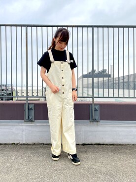 「AVIREX（アヴィレックス）のアイテム（サロペット/オーバーオール）」を使った、aiRiさん（レディース・158cm）の夏コーディネート