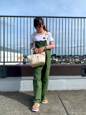 「AVIREX（アヴィレックス）のアイテム（サロペット/オーバーオール）」を使った、aiRiさん（レディース・158cm）の夏コーディネート