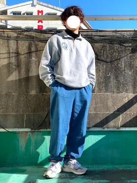 「JERZEES（ジャージーズ）のアイテム（スウェット）」を使った、Fukukichi_🦉さん（メンズ・163cm）の冬コーディネート