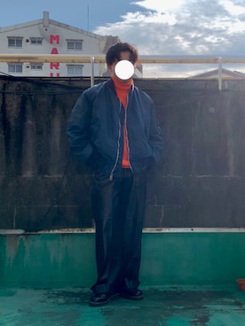 「アイテム（MA-1）」を使った、Fukukichi_🦉さん（メンズ・163cm）の冬コーディネート
