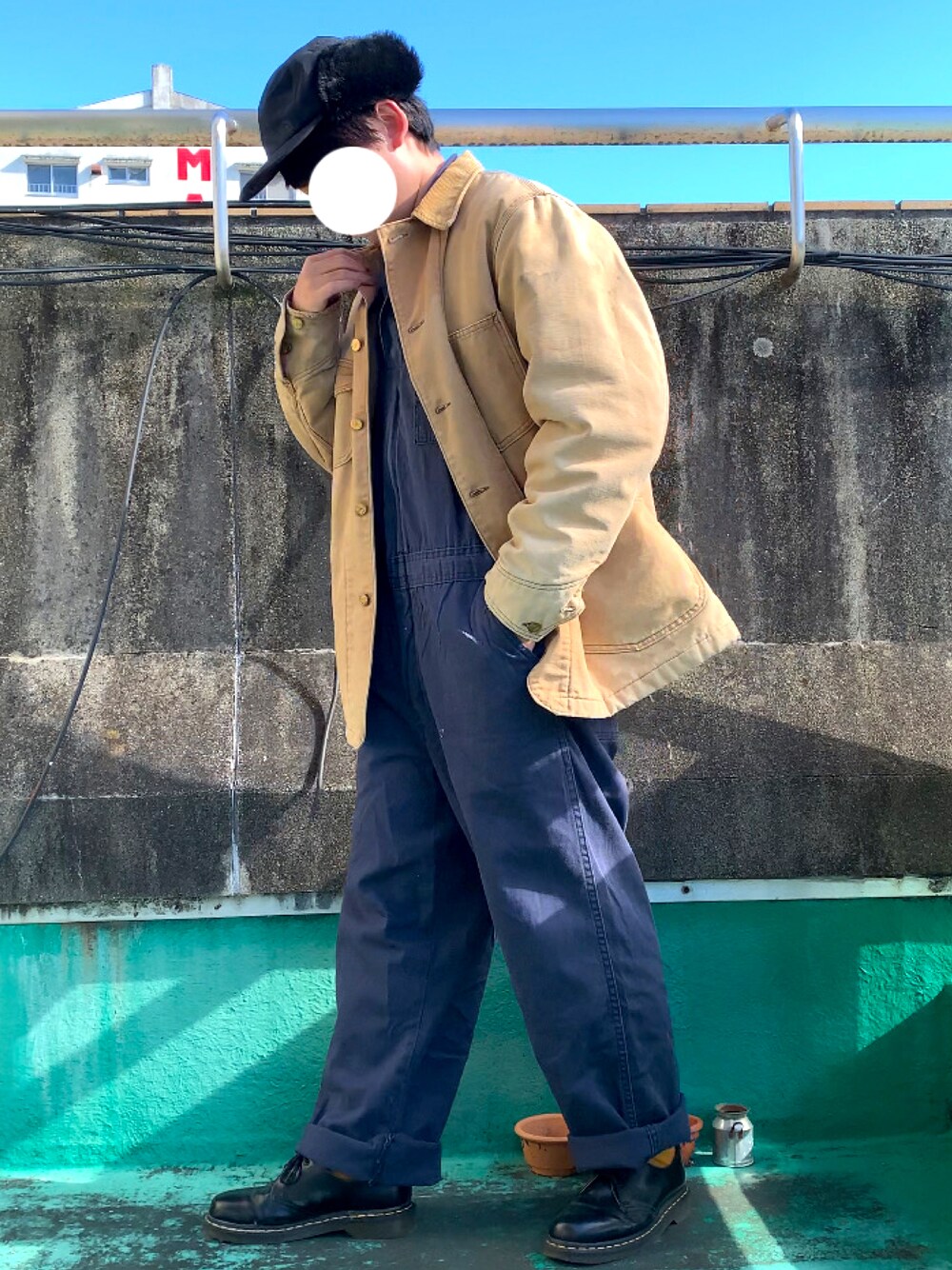 Lee ベージュ カバーオール コーデュロイ襟 Lee ベージュ カバーオール コーデュロイ襟 Leeのカバーオール