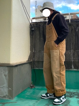 「秋トレンド2021」｜「アイテム（サロペット/オーバーオール）」を使った、Fukukichi_🦉さん（メンズ・163cm）の秋コーディネート