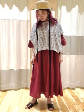 「Samansa Mos2（サマンサ モスモス）のセパレートサンダル（サンダル）」を使った、li1yさん（レディース・158cm）の春コーディネート