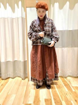 「アイテム（その他アウター、ブラウン系）」を使った、li1yさん（レディース・158cm）の夏コーディネート