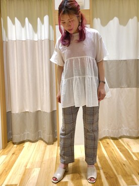 「ティアードブラウス」｜li1yさん（レディース・158cm）の春コーディネート