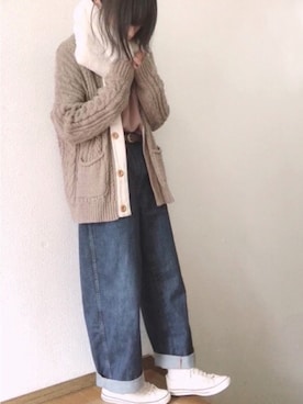 「UNIQLO U」｜うみさん（レディース・152cm）の冬コーディネート