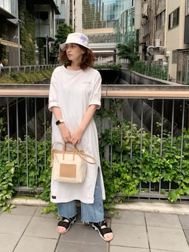 「PENDLETON（ペンドルトン）のアイテム（ワンピース/ドレス）」を使った、大釜ケリーさん（レディース・165cm）の夏コーディネート