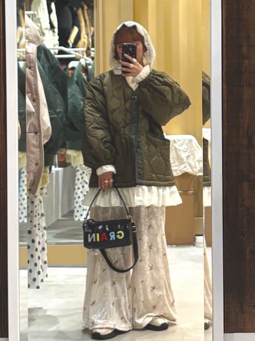 フリルレイヤードキルティングライナージャケット