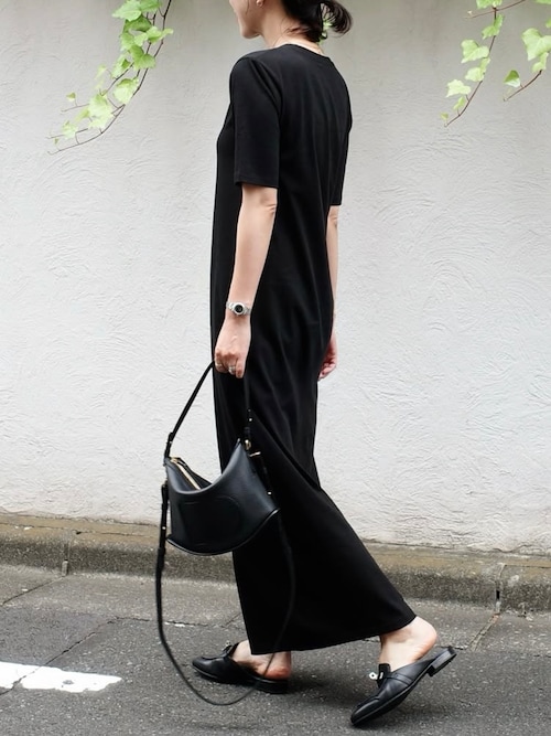 Iラインハーフスリーブカットソーワンピース