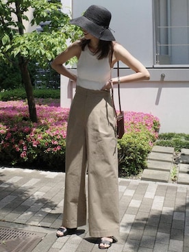 「AKTE」｜「アイテム（帽子）」を使った、AKTEさん（レディース・166cm）の春コーディネート