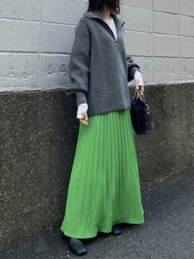 「AKTE（アクテ）のアイテム（ニット/セーター）」を使った、AKTEさん（レディース・165cm）の冬コーディネート