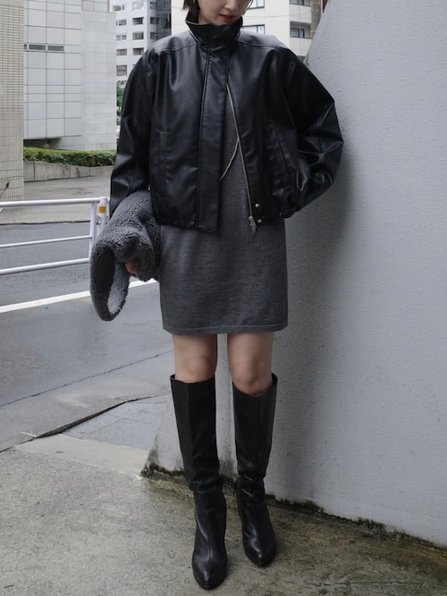 ニットミニワンピース