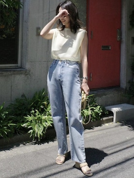 「AKTE（アクテ）のアイテム（ニット/セーター）」を使った、AKTEさん（レディース・163cm）の夏コーディネート