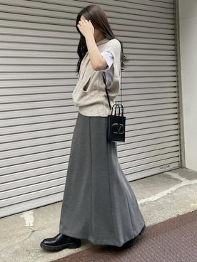 「AKTE（アクテ）のアイテム（ニット/セーター）」を使った、AKTEさん（レディース・165cm）の秋コーディネート