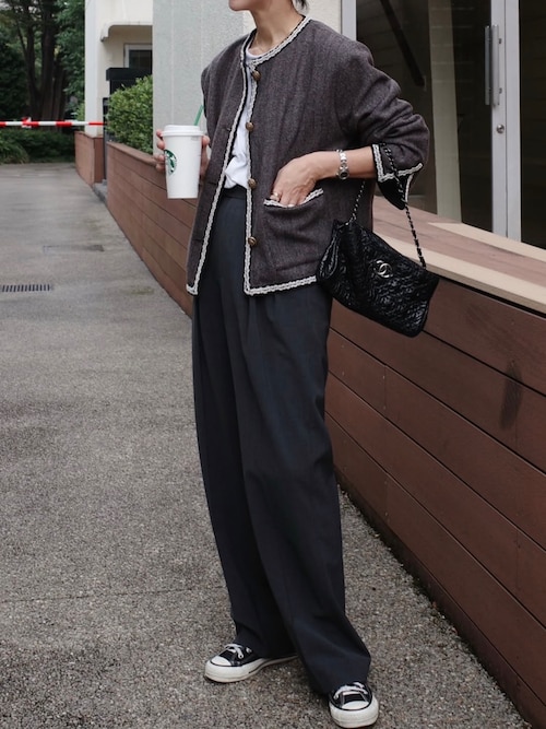 AKTE（アクテ） ジャケット ノーカラージャケット ツイードジャケット