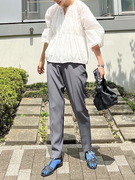 「AKTE」｜「アイテム（ブルゾン）」を使った、AKTEさん（レディース・163cm）の春コーディネート