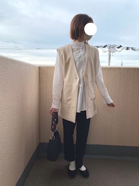 「Samansa Mos2 blue（サマンサモスモスブルー）のアイテム（スラックス）」を使った、po.さん（レディース・162cm）の秋コーディネート