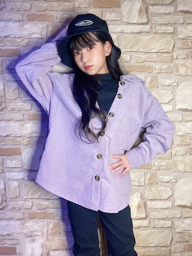 「ZIDDY」｜「アイテム（帽子）」を使った、aym9015miさん（キッズ・132cm）の秋コーディネート
