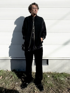 「アイテム（モカシン/デッキシューズ）」を使った、zunさん（メンズ・180cm・40代）の冬コーディネート