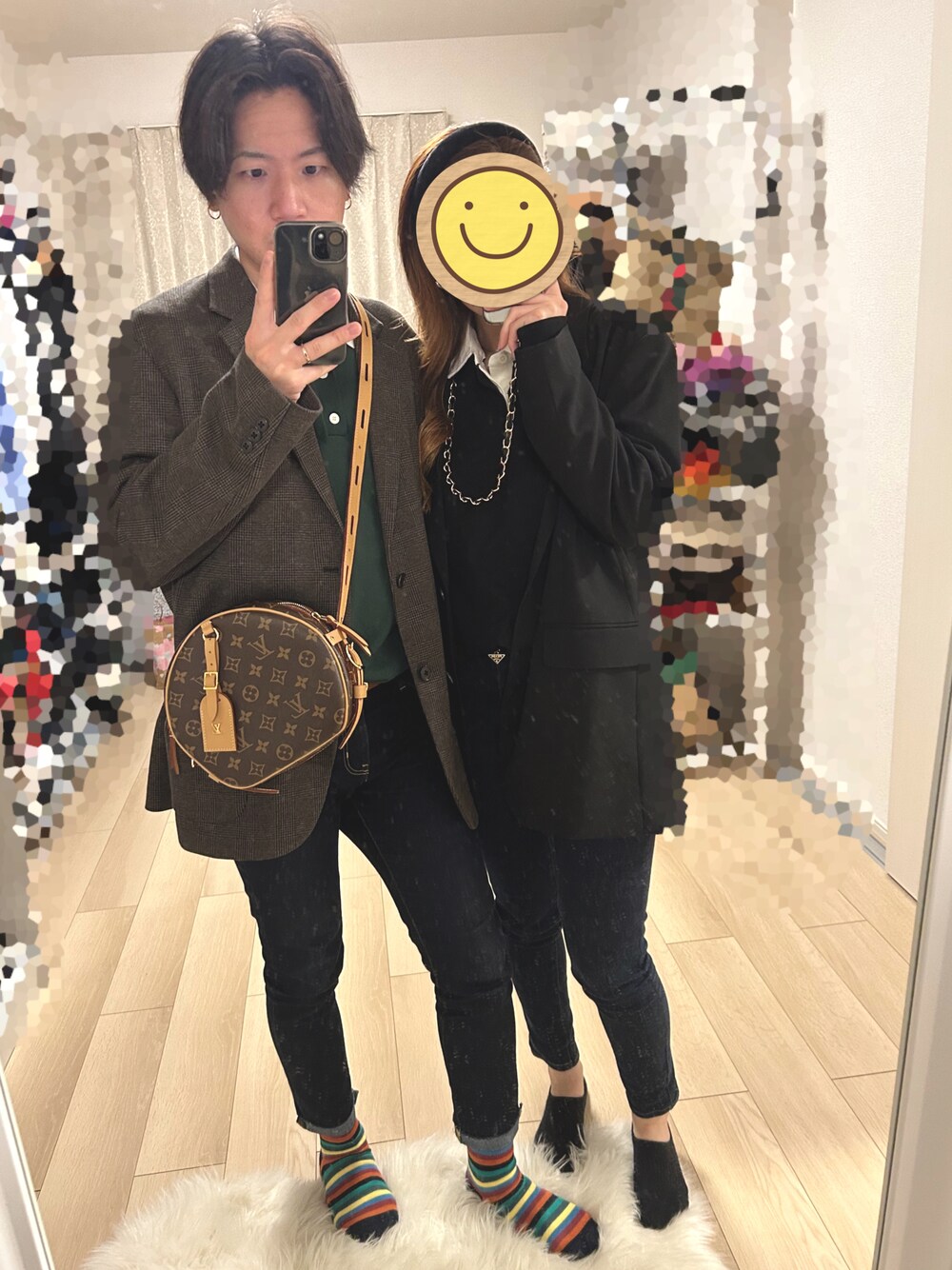「休日コーデ、春、春服コーデ、ポロシャツ、ユニクロ、UNIQLO、ジャケット、ロールアップ、GU、LouisVuitton、ショルダーバッグ、ボーダーソックス、グリーン、ZARA、ザラ」｜「UNIQLOのアイテム（テーラードジャケット、ブラウン系）」を使った、つばささん（メンズ・165cm）の春コーディネートの1枚目の写真