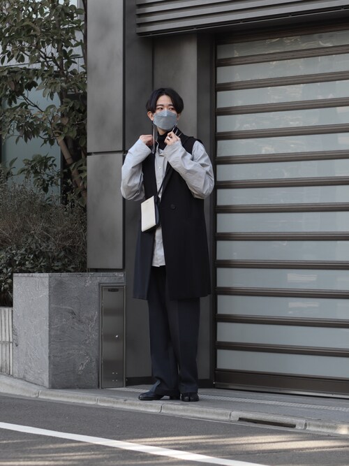 Maison Margielaネイビー ダブルプリーツ スラックス Maison Margielaネイビー ダブルプリーツ スラックス Maison Margiela