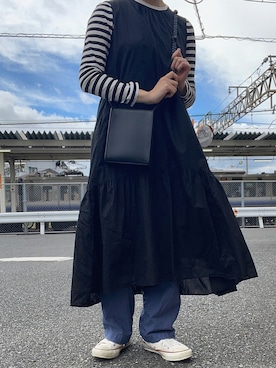 「MUJI」｜「アイテム（ワンピース/ドレス）」を使った、mindsmさん（レディース・158cm）の秋コーディネート