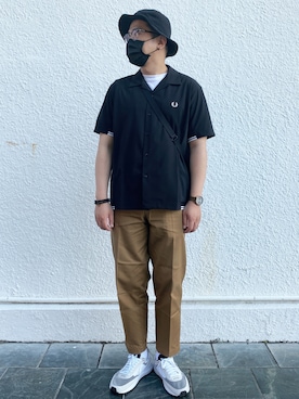 「URBAN RESEARCH（アーバンリサーチ）のアイテム（チノパンツ）」を使った、Eric Zengさん（メンズ・175cm）の夏コーディネート