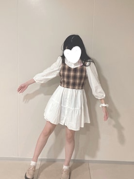 「GRL（グレイル）のアイテム（シャツワンピース）」を使った、Hanaꪔ̤̮さん（レディース・154cm）の春コーディネート