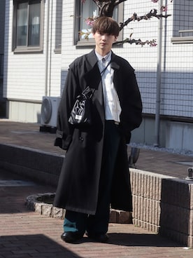 「アイテム（MA-1、ホワイト系）」を使った、Tsubasaさん（メンズ・171cm）の冬コーディネート