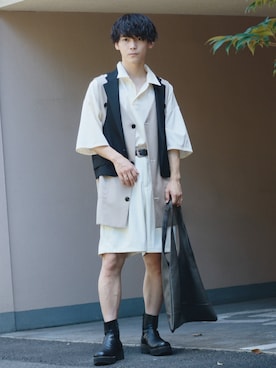 「LAKOLE（ラコレ）のアイテム（トートバッグ）」を使った、Tsubasaさん（メンズ・171cm）の夏コーディネート
