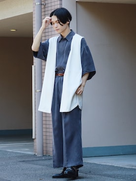 「RYO TAKASHIMA（リョウタカシマ）のアイテム（トップス）」を使った、Tsubasaさん（メンズ・171cm）の夏コーディネート