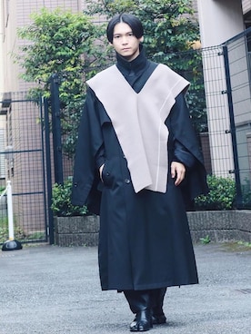 「stein（シュタイン）のアイテム（ベスト）」を使った、Tsubasaさん（メンズ・171cm）の冬コーディネート