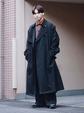 「stein（シュタイン）のアイテム（トレンチコート）」を使った、Tsubasaさん（メンズ・171cm）の秋コーディネート