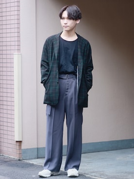 「Needles（ニードルス）のアイテム（テーラードジャケット）」を使った、Tsubasaさん（メンズ・171cm）の秋コーディネート
