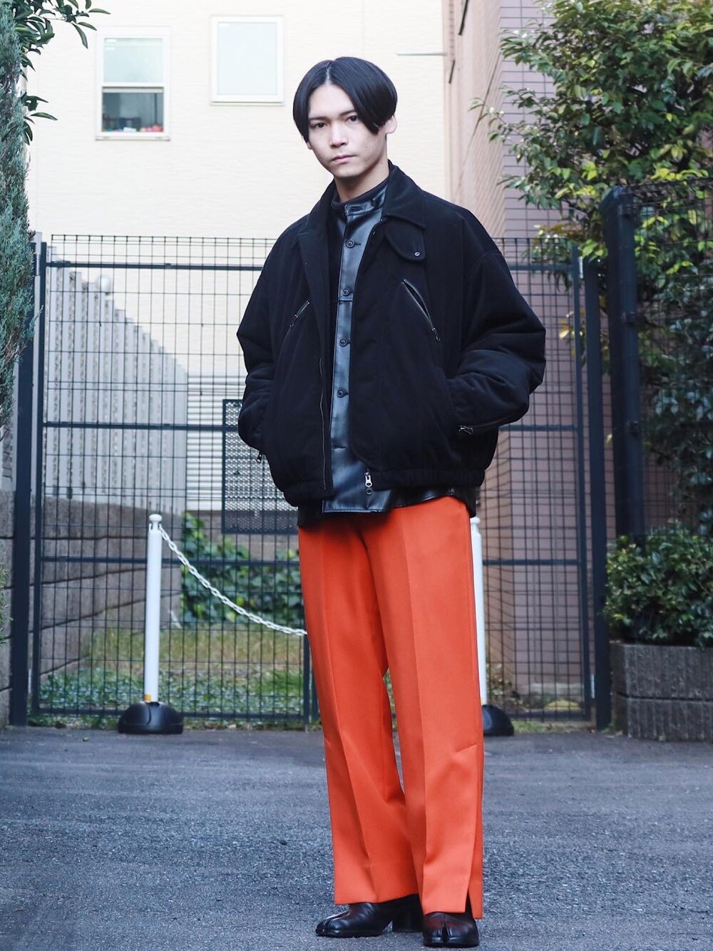 ネイビーのジャケットとオレンジパンツセット BURTLE（バートル） 「一部即日発送」バートル 作業服 作業着 上下