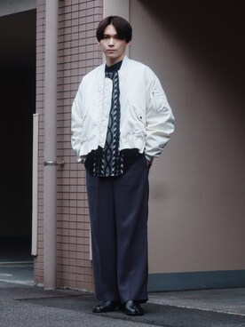 「シンフルコーデ」｜「アイテム（MA-1）」を使った、Tsubasaさん（メンズ・171cm）の秋コーディネート