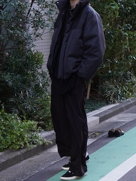 「LIDNM（リドム）のアイテム（ダウンジャケット/コート）」を使った、t._13kyさん（メンズ・182cm）の冬コーディネート